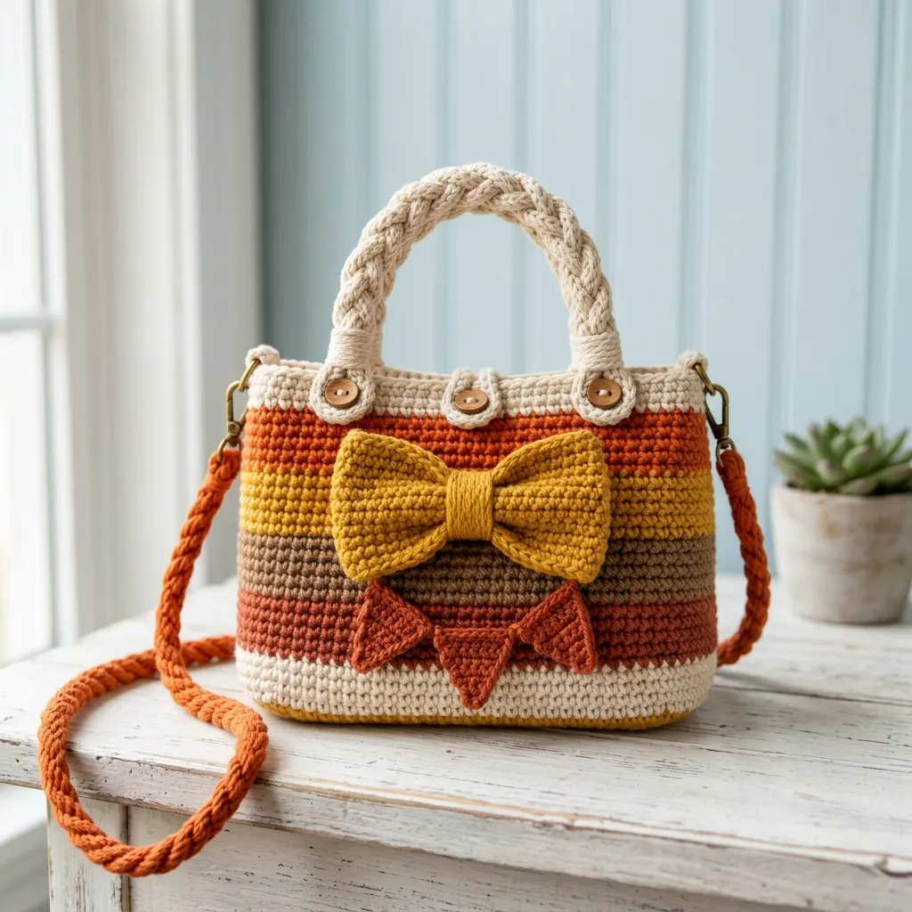 Autumn Harvest Bow Handbag Crochet Pattern
