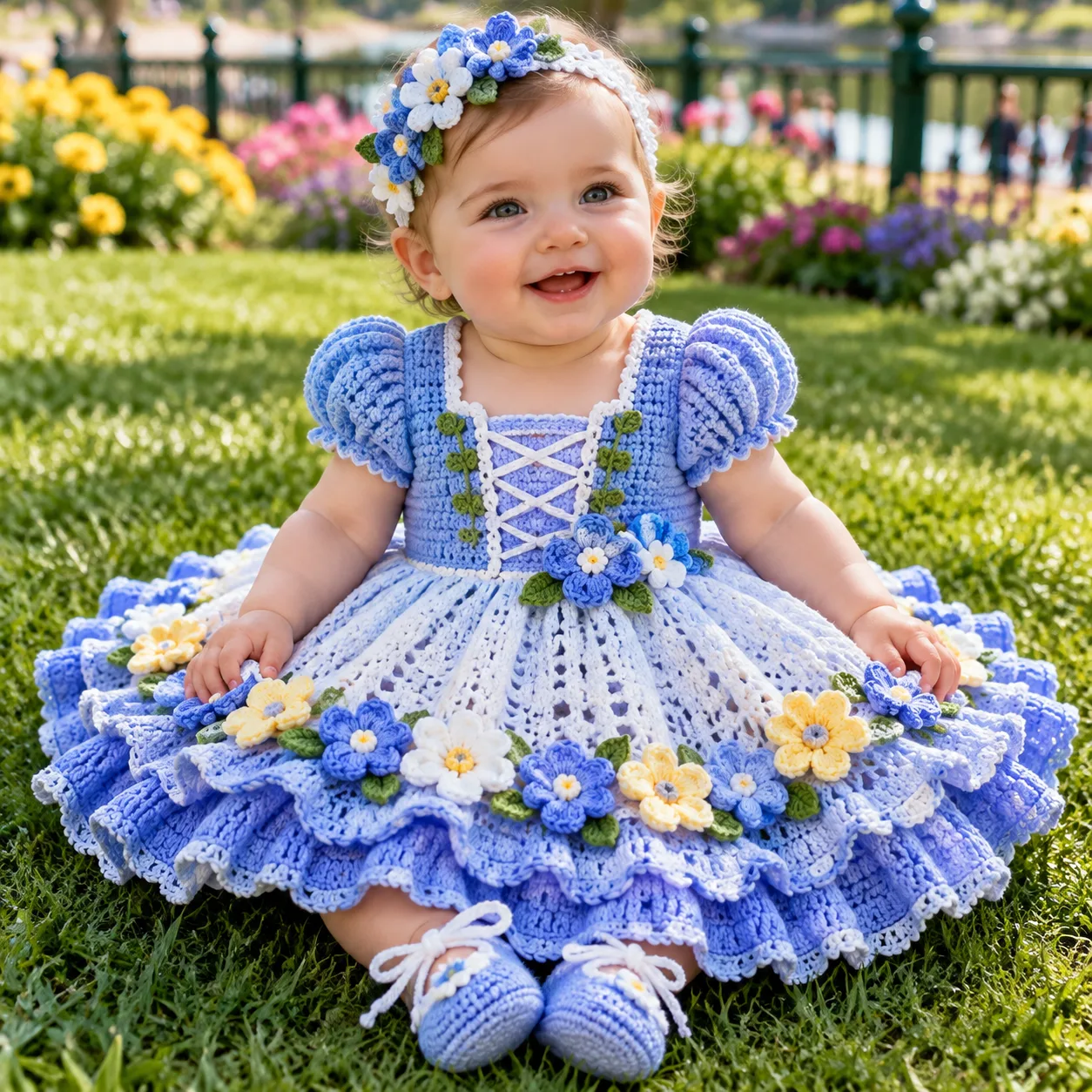 Bluebell Baby Flower Dress Crochet Pattern