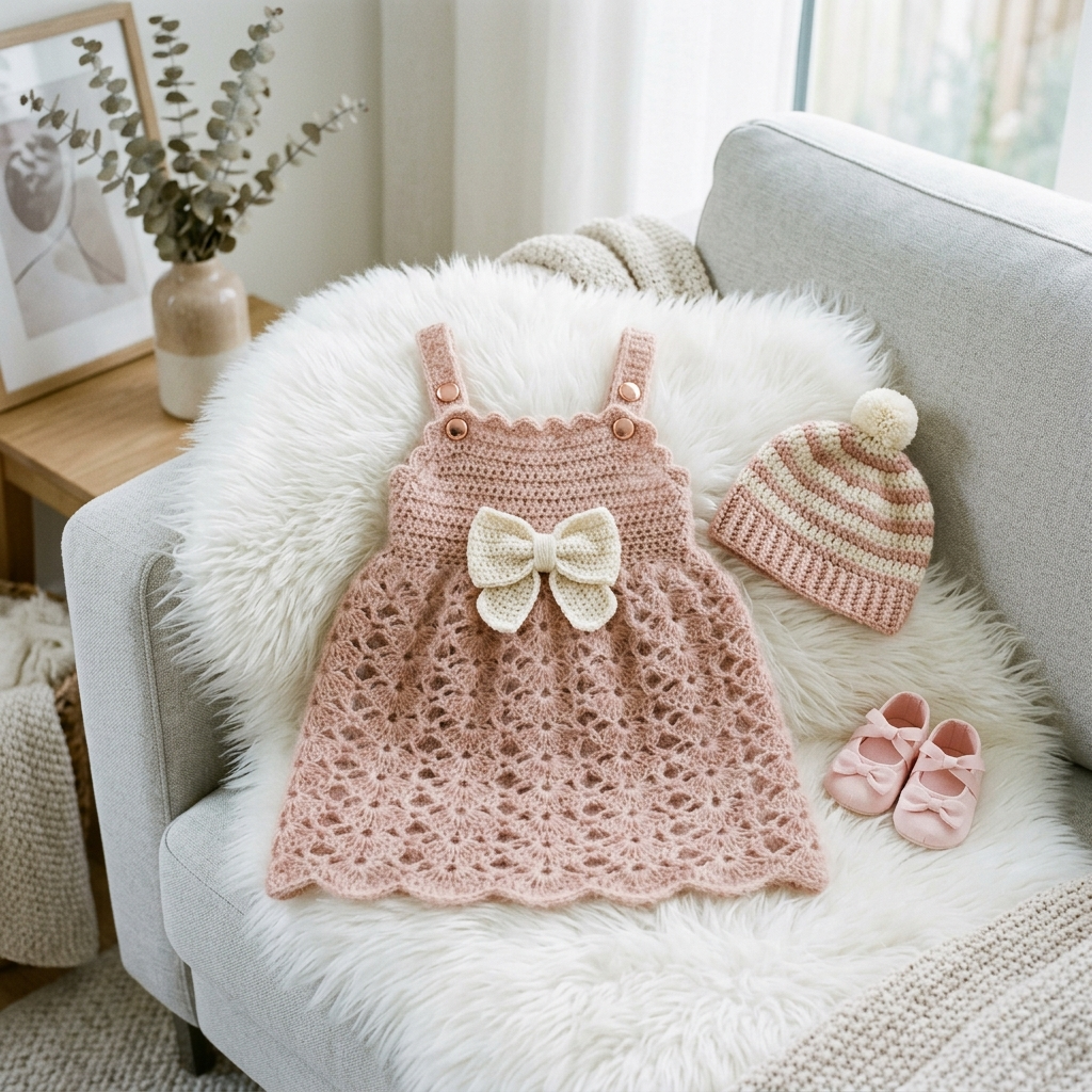 Blush Ballerina Baby Crochet Dress Free Pattern crochet pattern