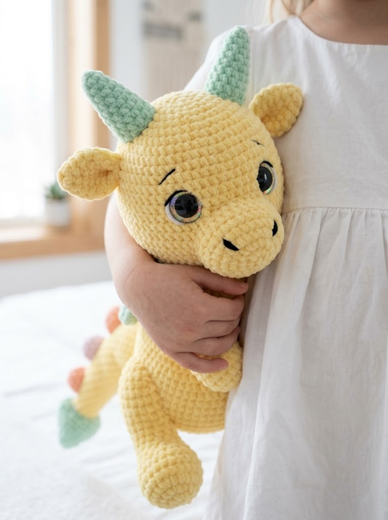 Buttercream Yellow Dragon Amigurumi Plush Free Crochet Pattern