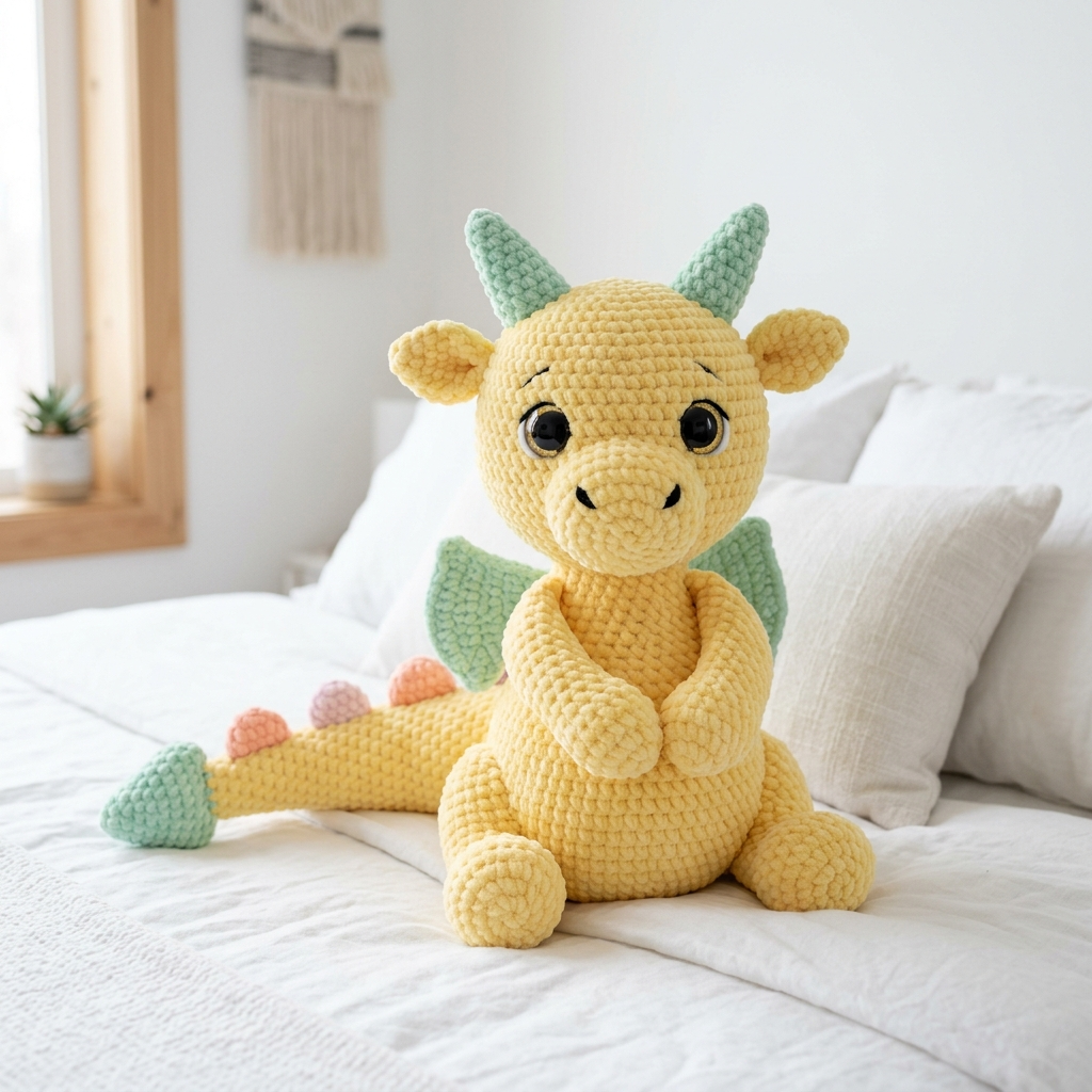 Buttercream Yellow Dragon Amigurumi Plush Free Crochet Pattern