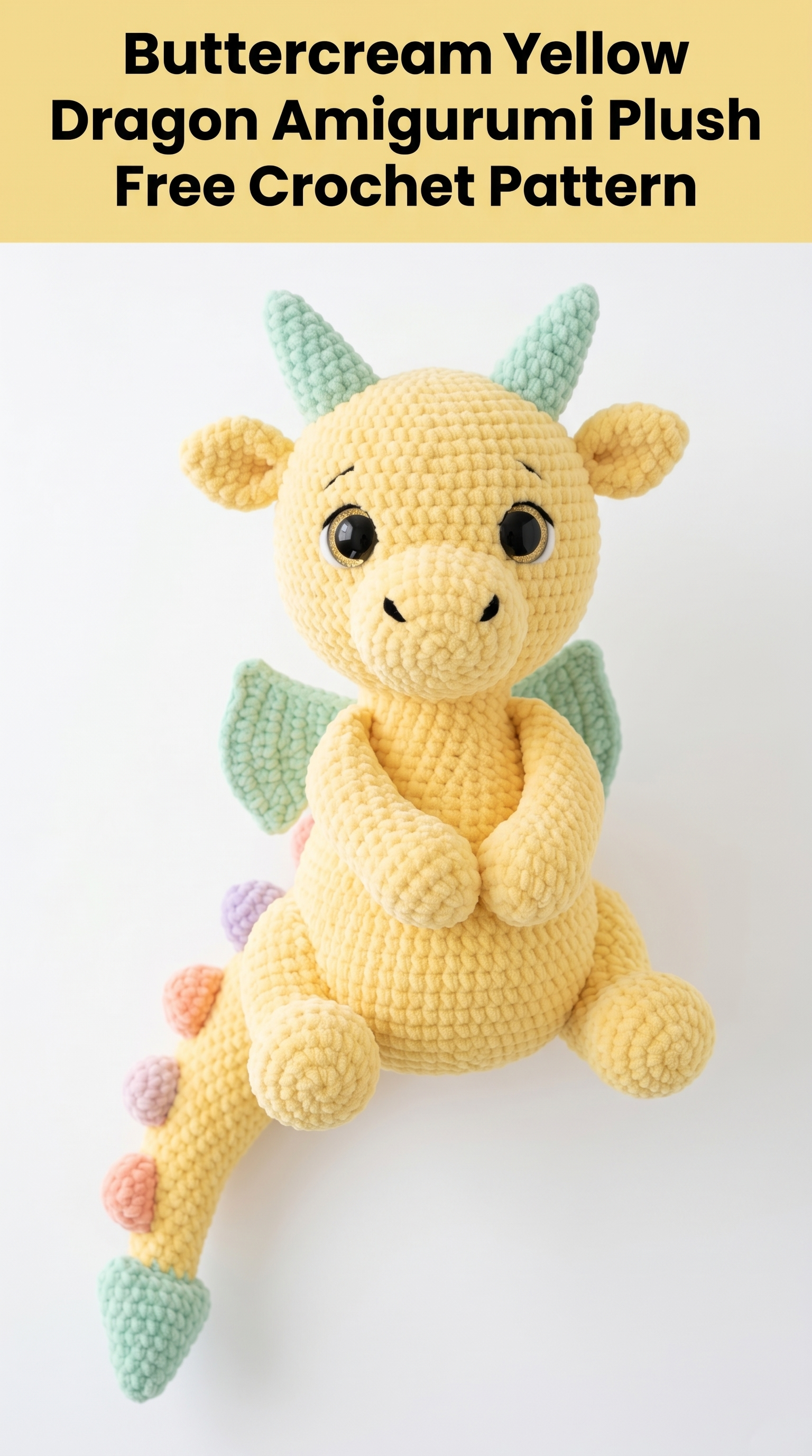 Buttercream Yellow Dragon Amigurumi Plush Free Crochet Pattern