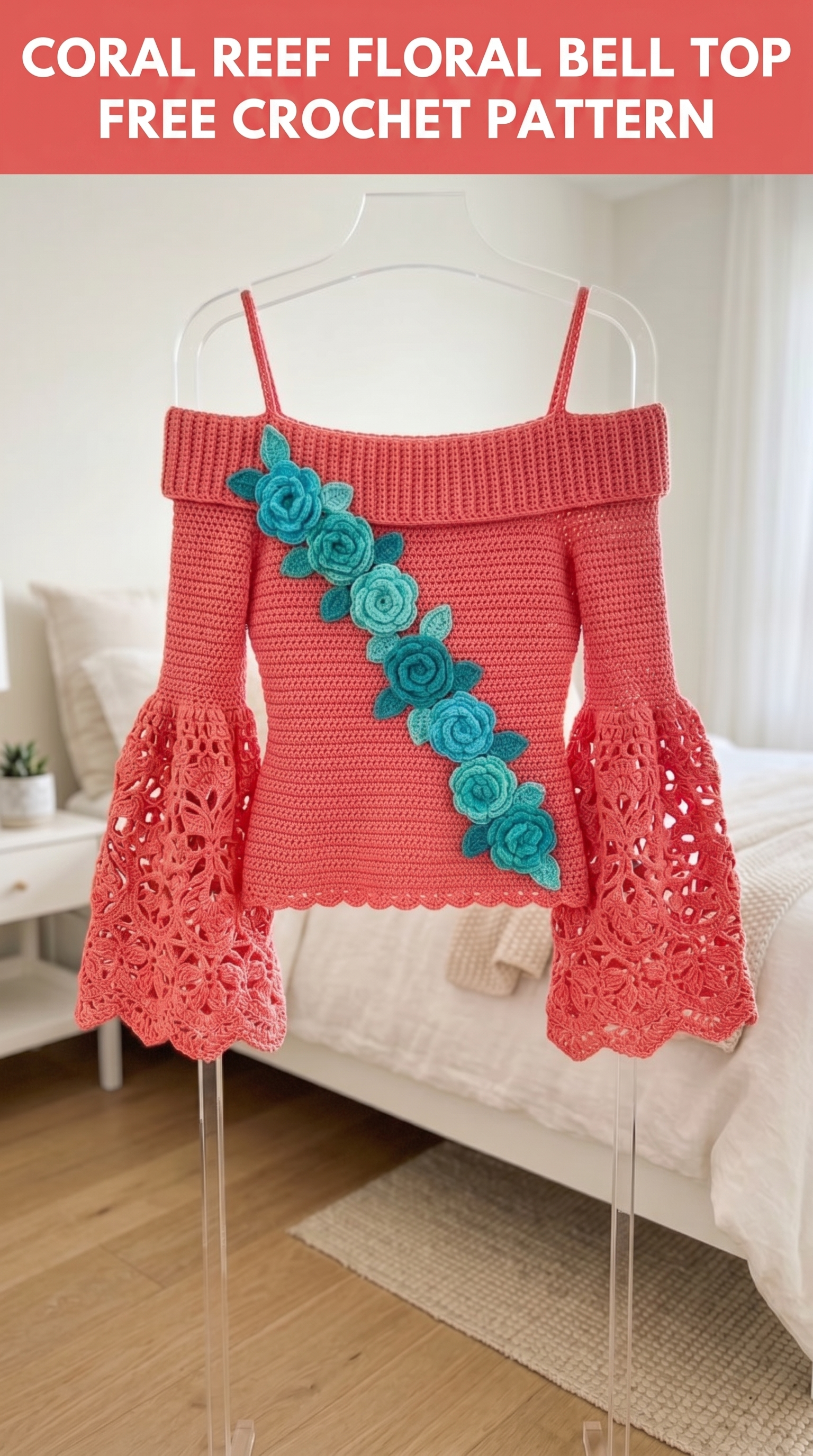 Coral Reef Floral Bell Top Free Crochet Pattern