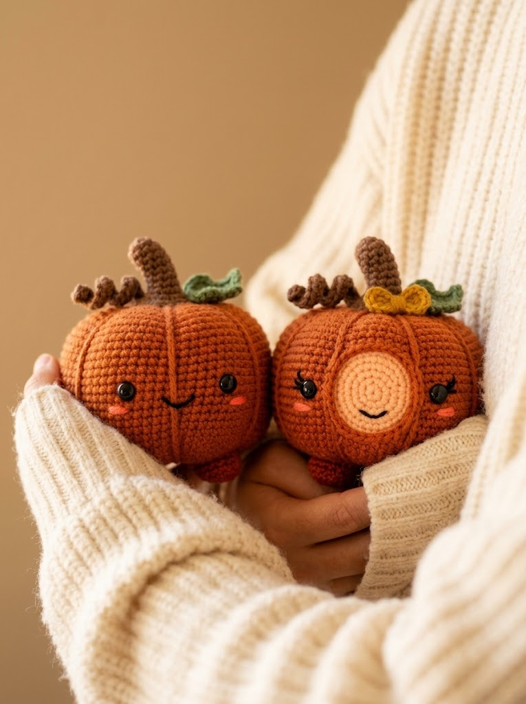 Cozy Pumpkin Couple Amigurumi Free Crochet Pattern