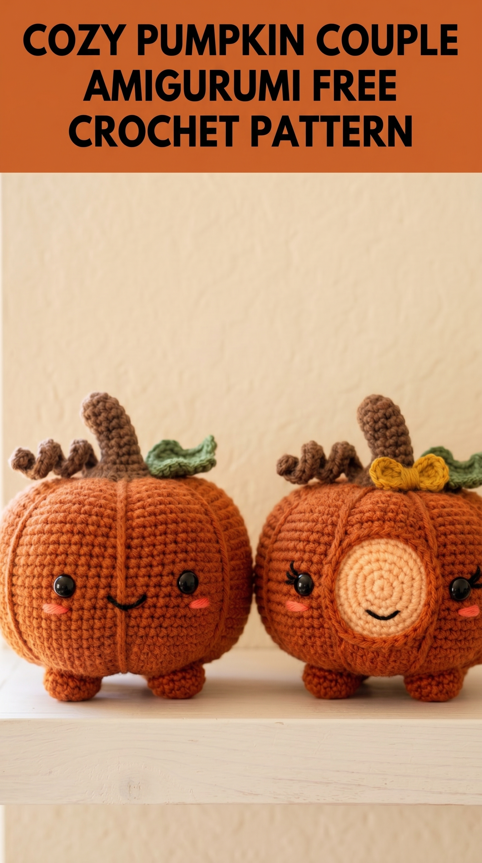 Cozy Pumpkin Couple Amigurumi Free Crochet Pattern
