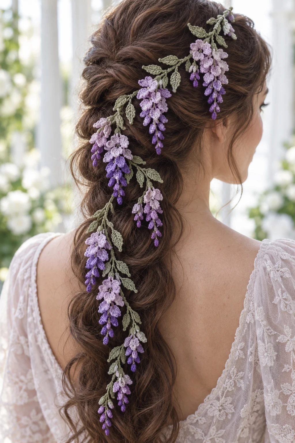 Lilac Wisteria Hair Vine Crochet Pattern