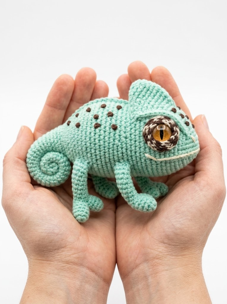 Mint Chocolate Chameleon Amigurumi Free Crochet Pattern