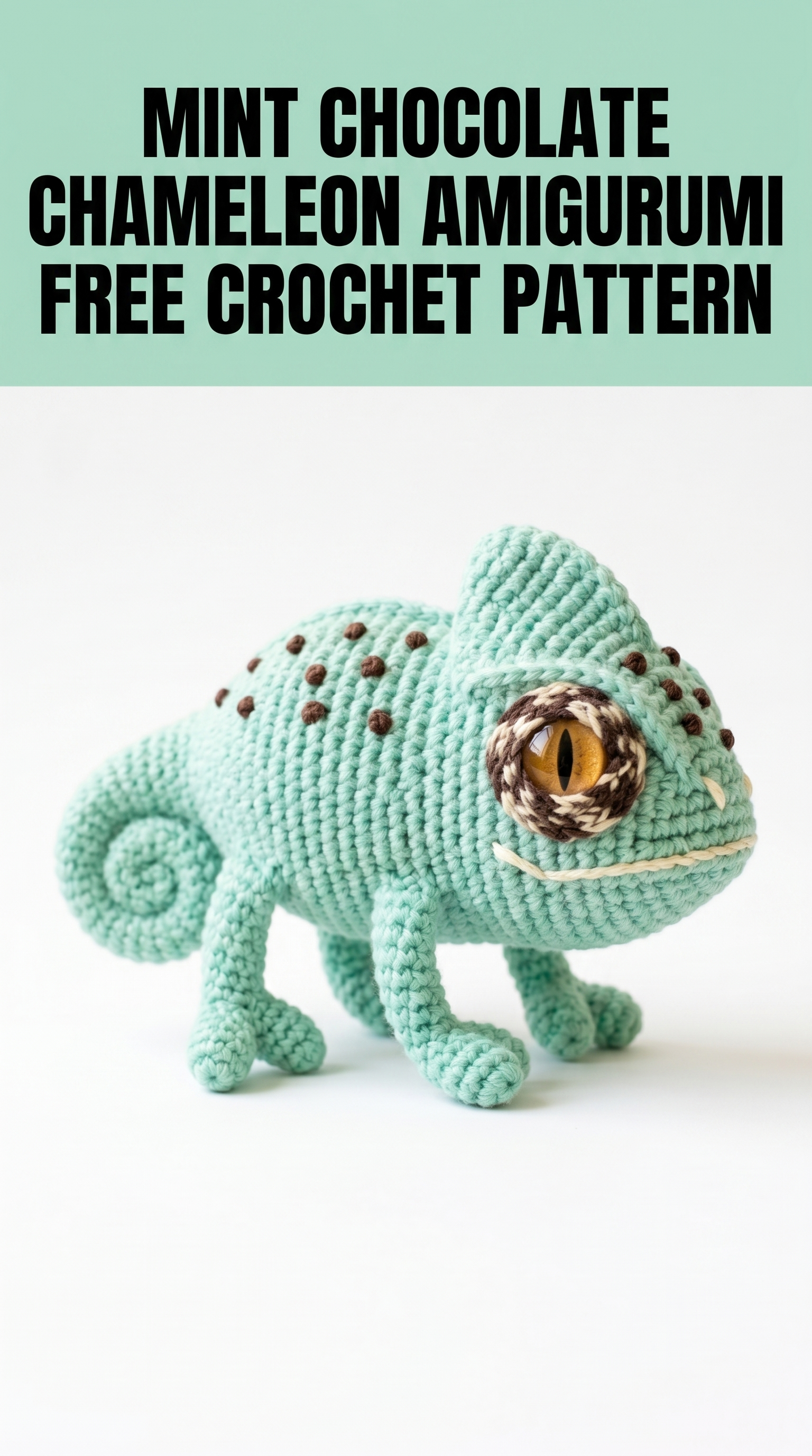 Mint Chocolate Chameleon Amigurumi Free Crochet Pattern