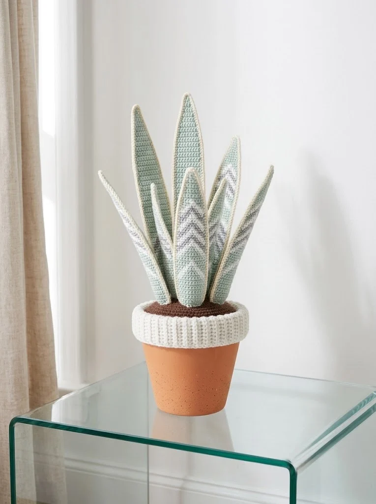 Moonlight Snake Plant Amigurumi Free Crochet Pattern