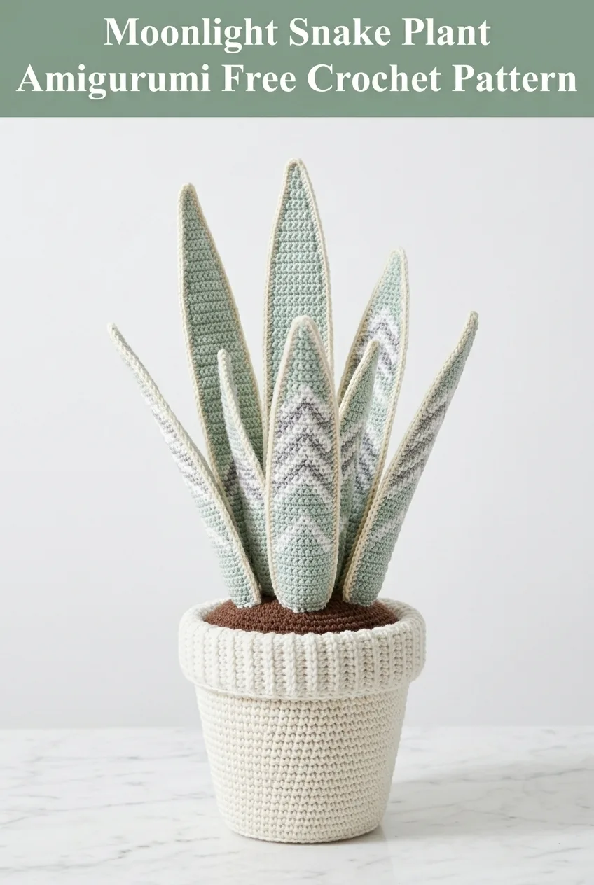 Moonlight Snake Plant Amigurumi Free Crochet Pattern
