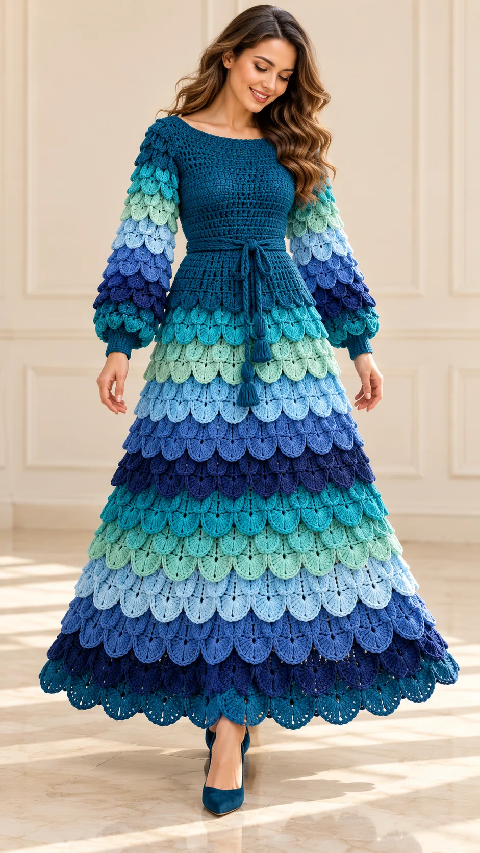 Ocean Scales Maxi Dress Crochet Pattern