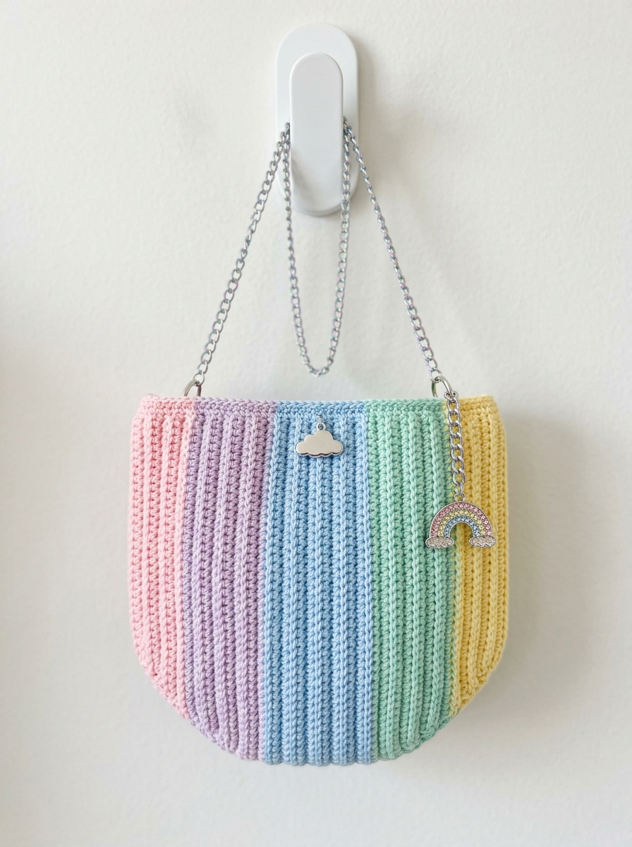 Pastel Rainbow Dreamy Clutch Free Crochet Pattern