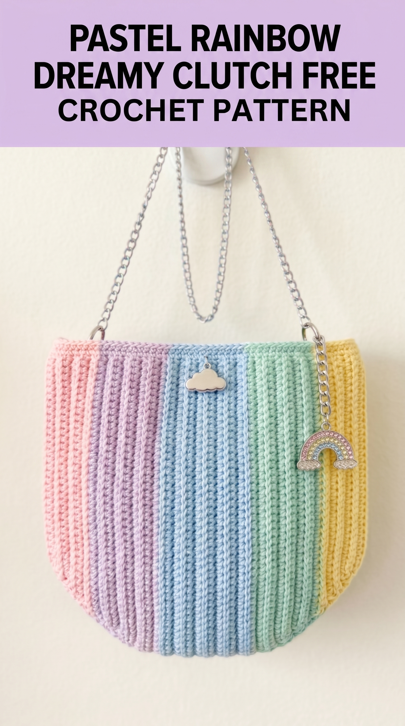 Pastel Rainbow Dreamy Clutch Free Crochet Pattern