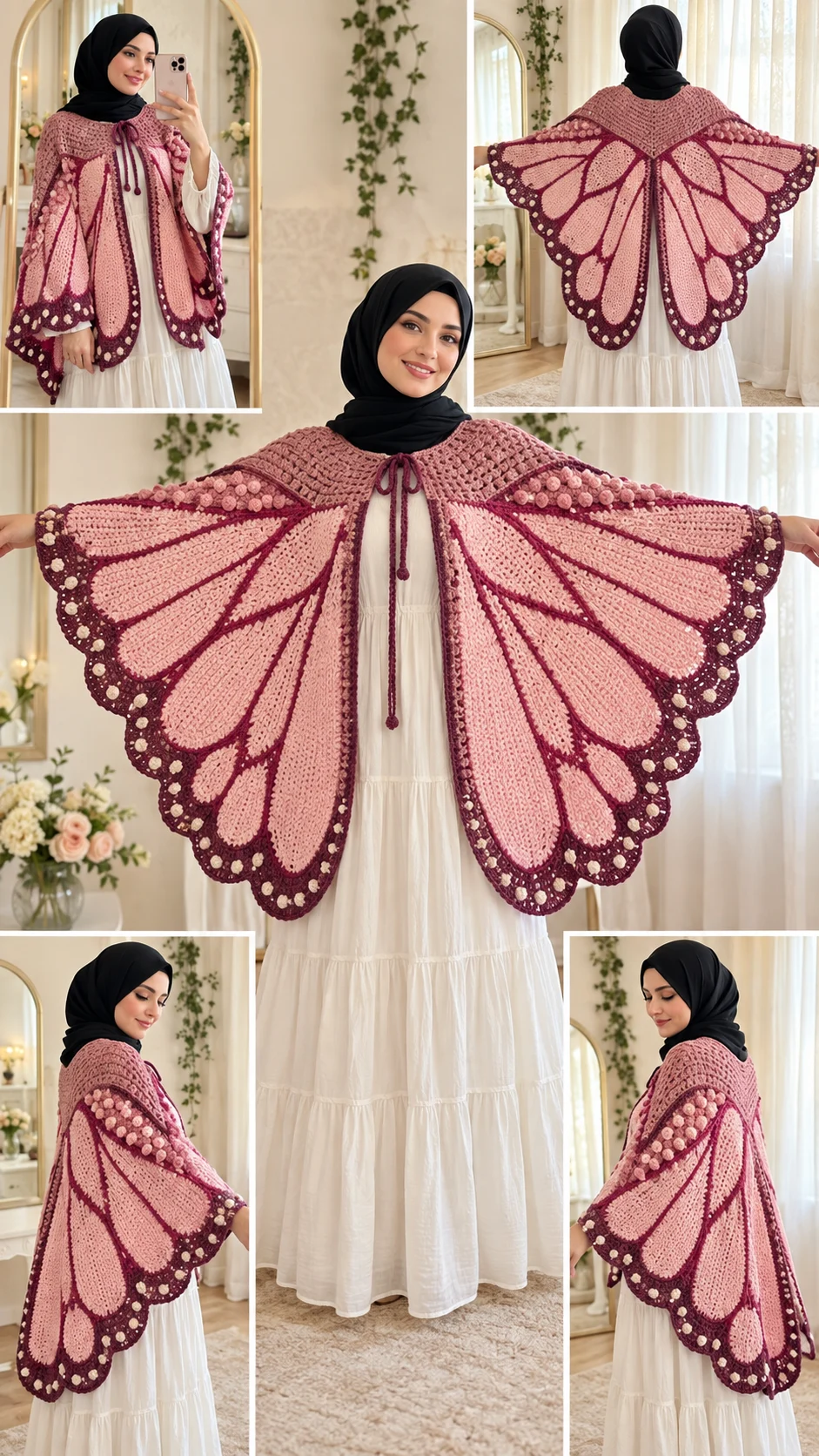 Rose Quartz Butterfly Cape Crochet Pattern