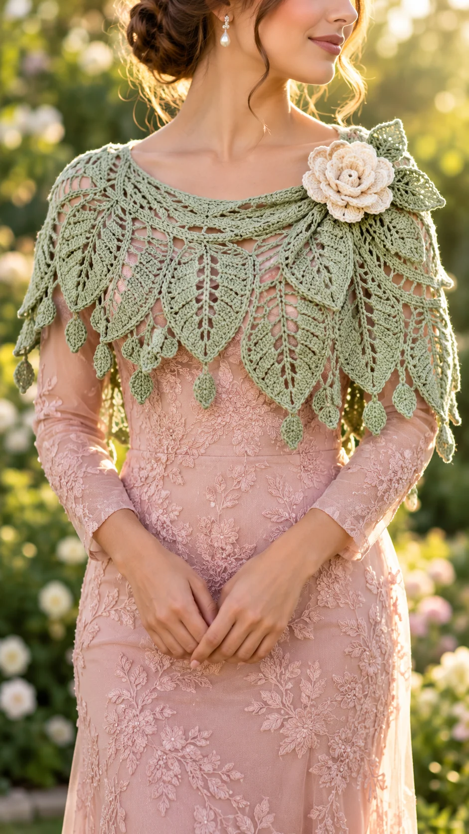 Sage Fern Shoulder Shawl Crochet Pattern