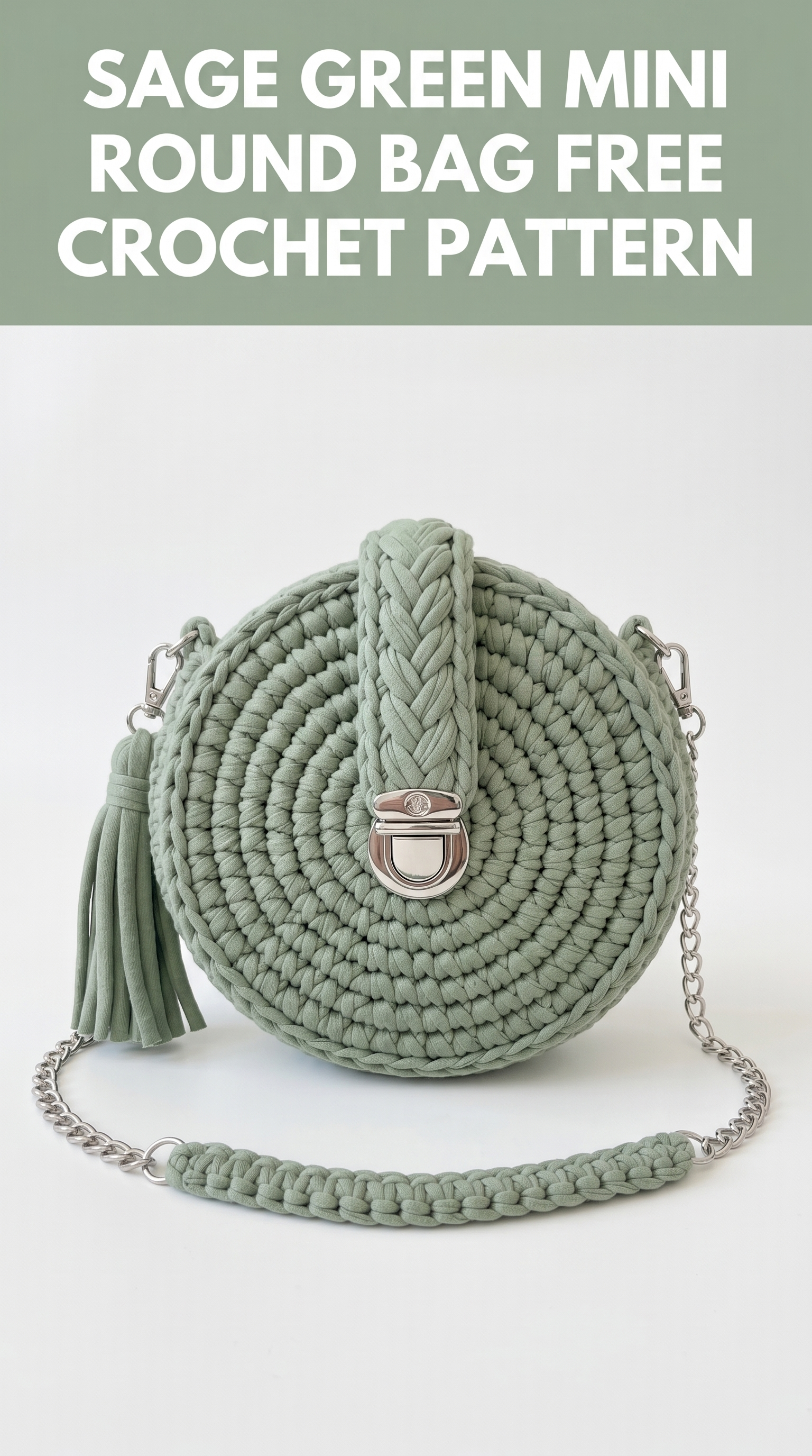 Sage Green Mini Round Bag Free Crochet Pattern