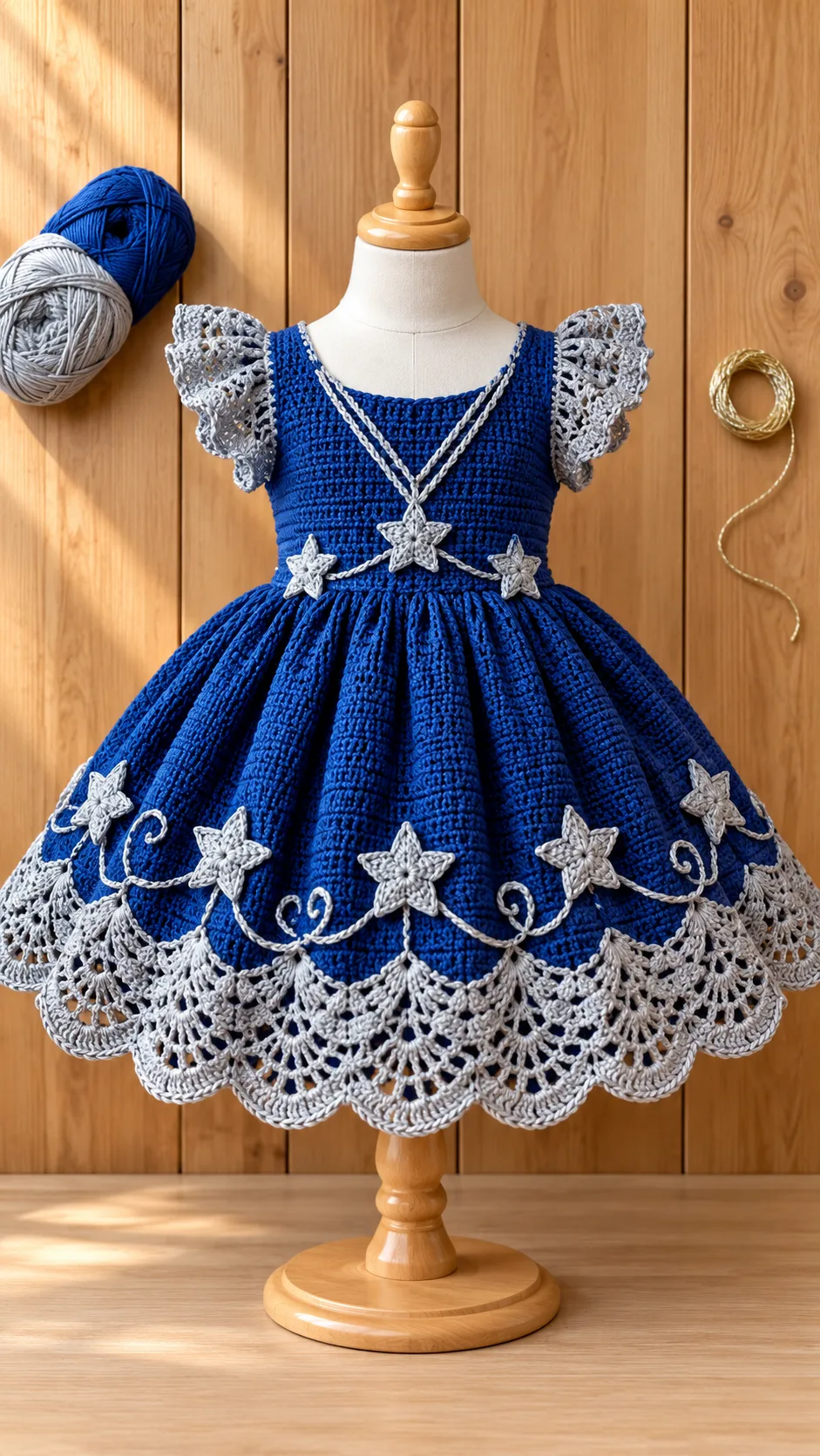 Sapphire Silver Star Dress Crochet Pattern