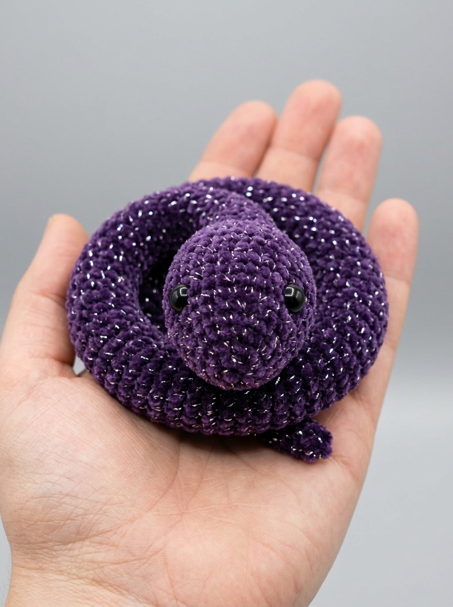 Sparkle Galaxy Snake Amigurumi Free Crochet Pattern