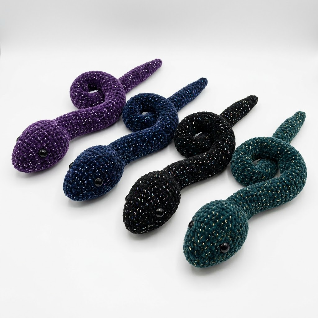 Sparkle Galaxy Snake Amigurumi Free Crochet Pattern