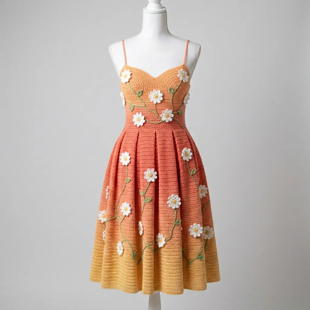 Sunset Daisy Chain Dress Crochet Pattern