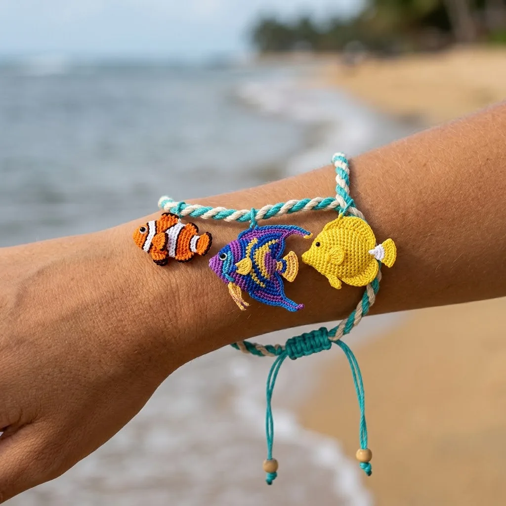 Tropical Fish Charm Bracelet Free Crochet Pattern
