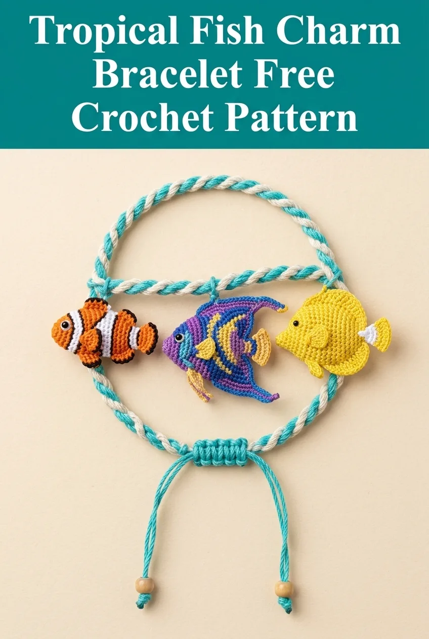 Tropical Fish Charm Bracelet Free Crochet Pattern